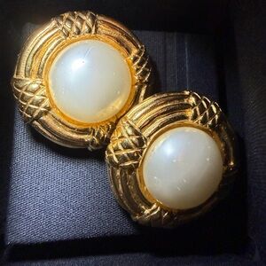 Vintage Chanel Earrings 24k plated